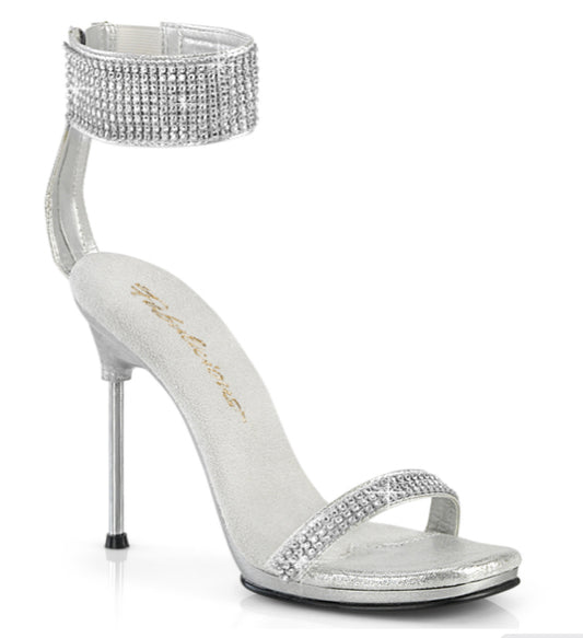 SILVER DIAMOND STILETTO HEELS