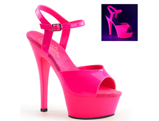 Hot pink patent ankle strap sandal